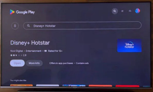 Disney Hotstar on smart TV